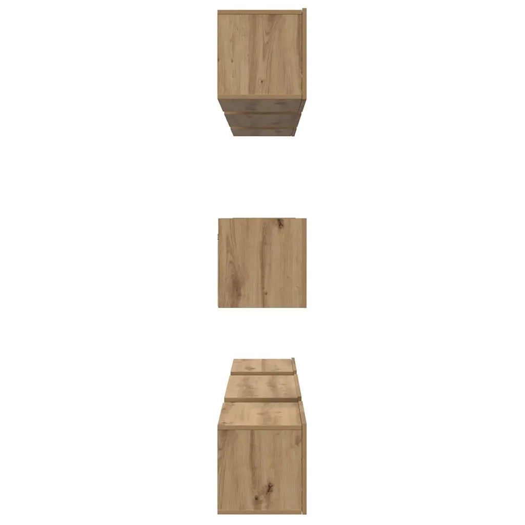 Set mobile TV 8 pz-Credenza per TV Rovere artigianale Legno multistrato 272185
