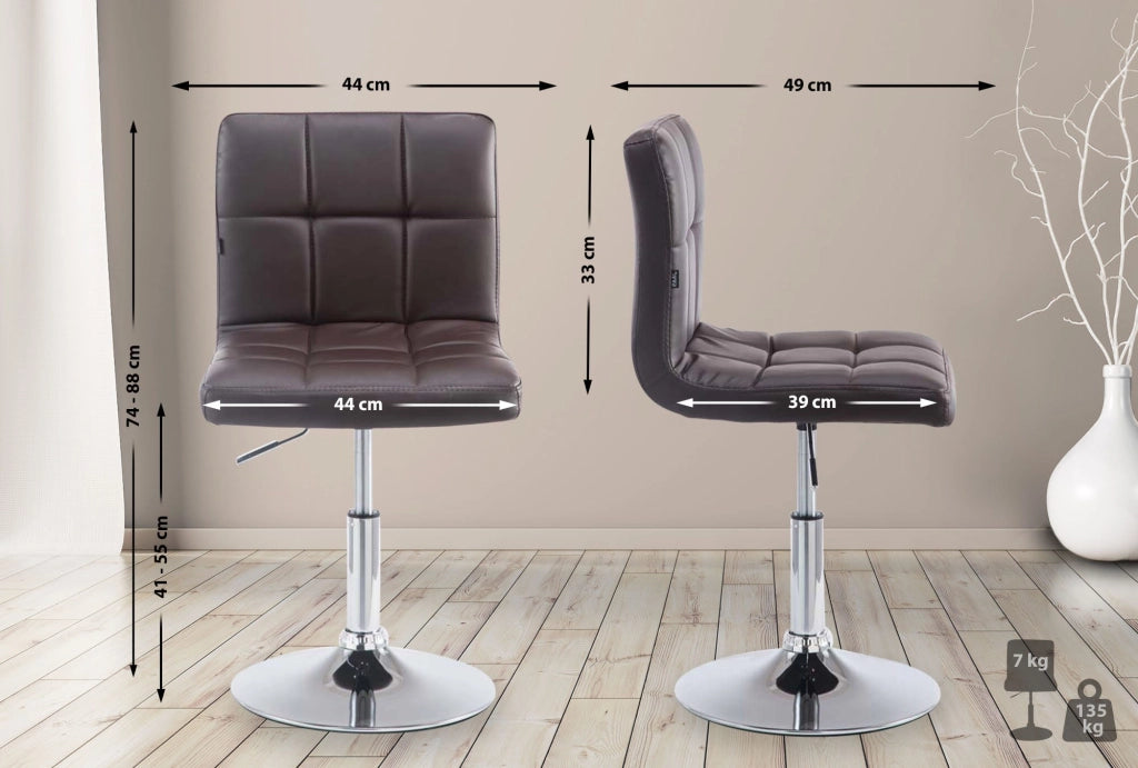 Sedia lounge Palma V2 in similpelle marrone