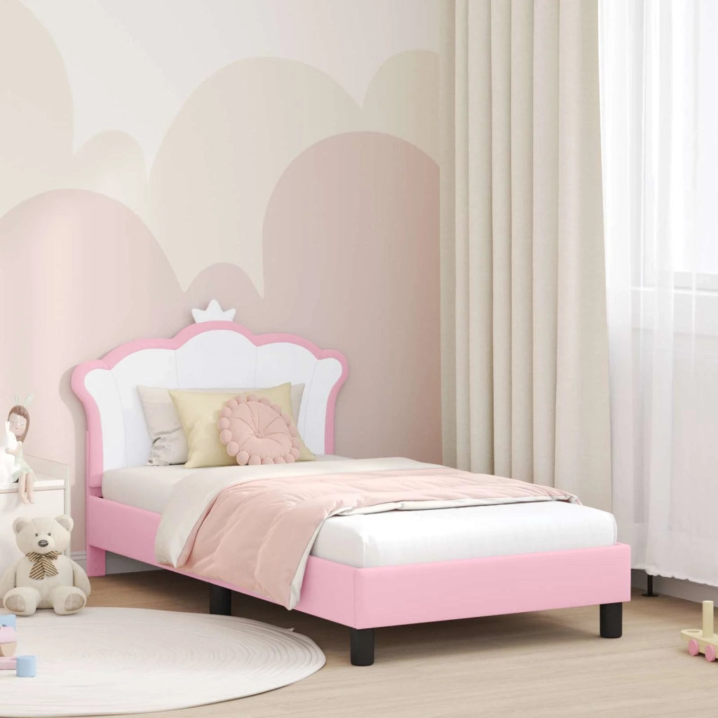 Struttura letto bambini con testata Rosa 80 x 160 cm PU