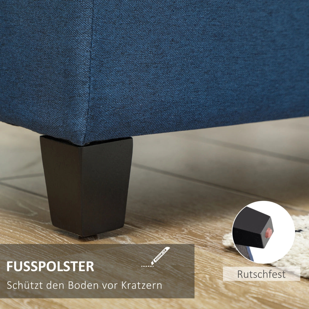 Divano con cassetti ¨C zephmum ¨C blu, 125x49x41 cm