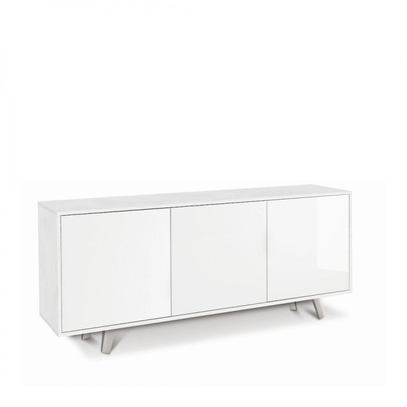 Mobile 3 Ante 177L x 41P x h74 – Finitura Bianco Opaco e Bianco Lucido – Sarmog