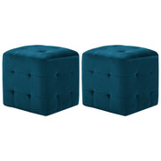 Comodini 2 pz Blu 30x30x30 cm in Tessuto Vellutato cod mxl 31005