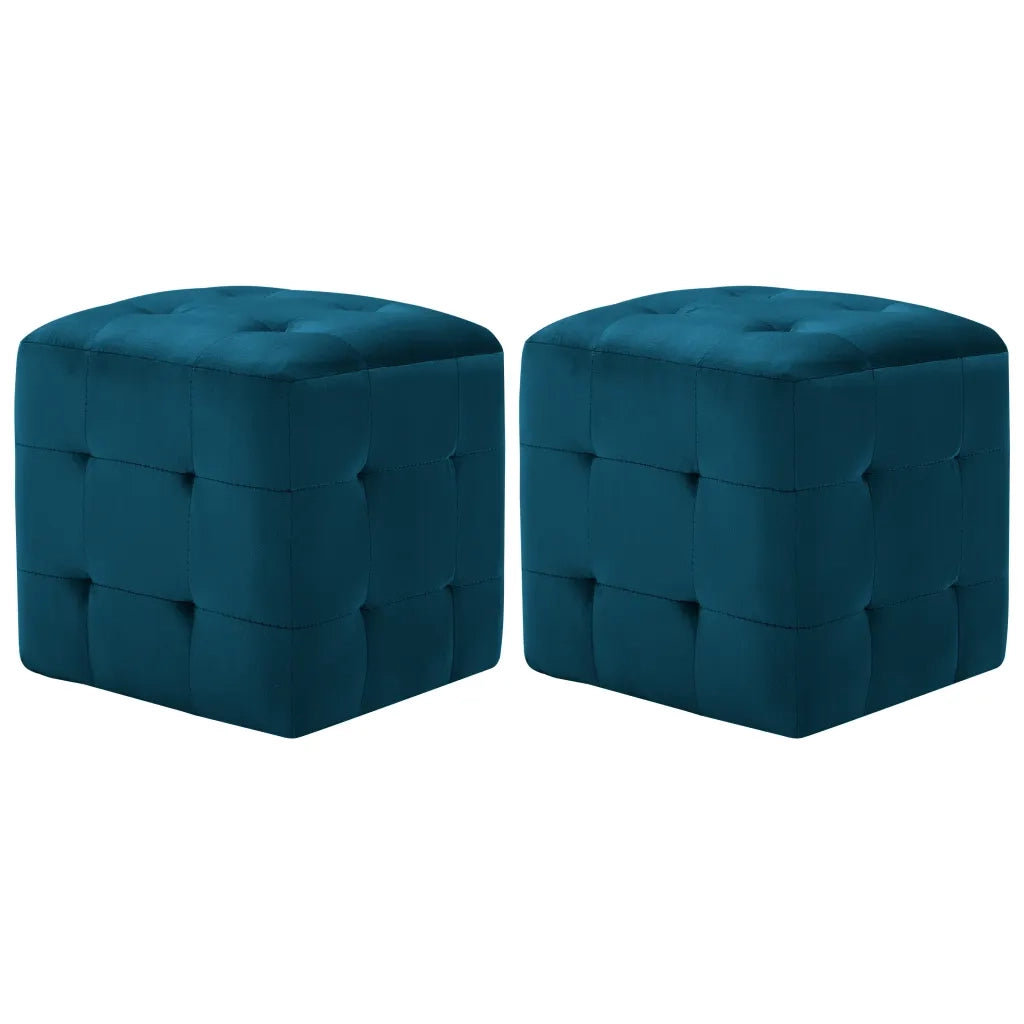 Comodini 2 pz Blu 30x30x30 cm in Tessuto Vellutato cod mxl 31005