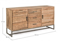 Credenza 2 Ante 3 Cassetti 145x40x77h cm Elmer S