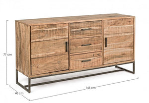 Credenza 2 Ante 3 Cassetti 145x40x77h cm Elmer S