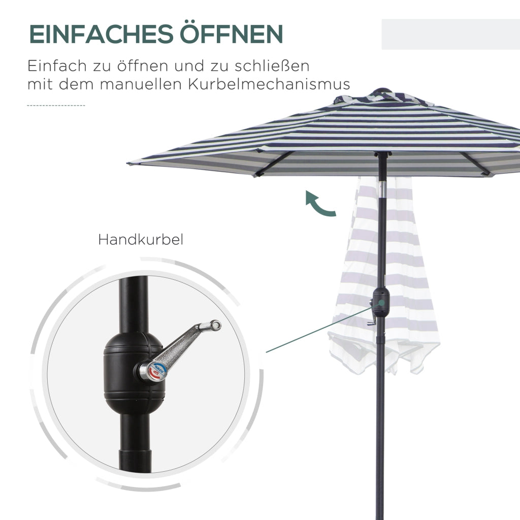Ombrellone da giardino ¨C zephmum ¨C blu, acciaio ?230x216 cm