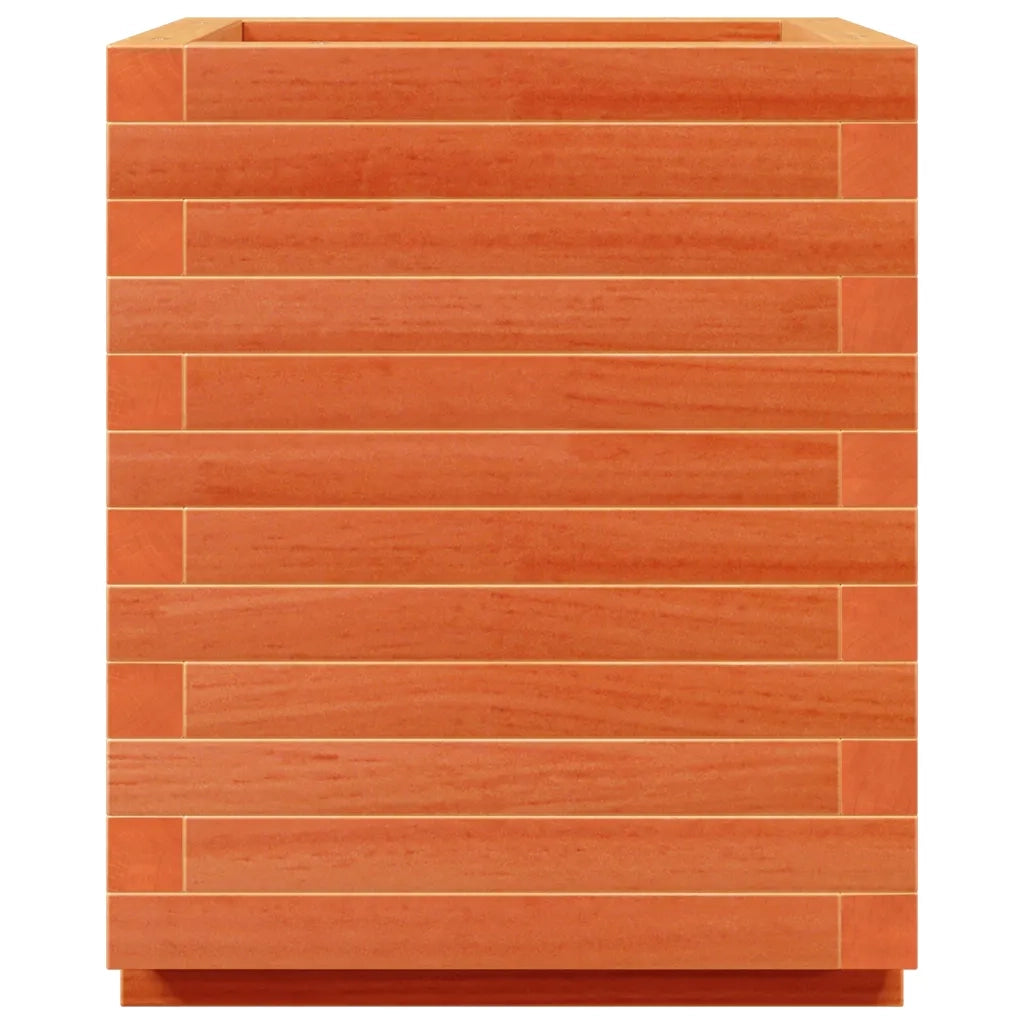 Fioriera Giardino-Vaso da Esterno-Contenitore per Piante Marrone Cera 40x40x49,5cm Legno Massello Pino