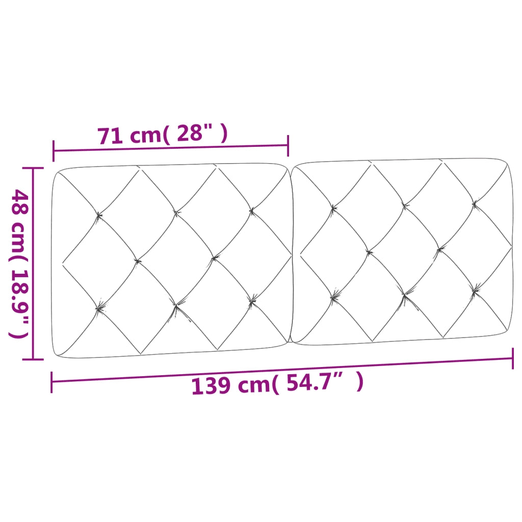 Cuscino Testiera Grigio Chiaro 137 cm in Velluto 376075