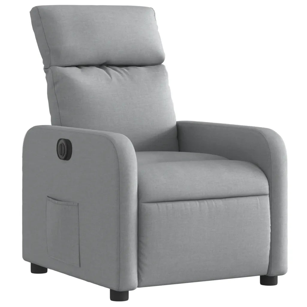 Poltrona Elettrica Reclinabile Grigio Chiaro in Tessuto 3206681