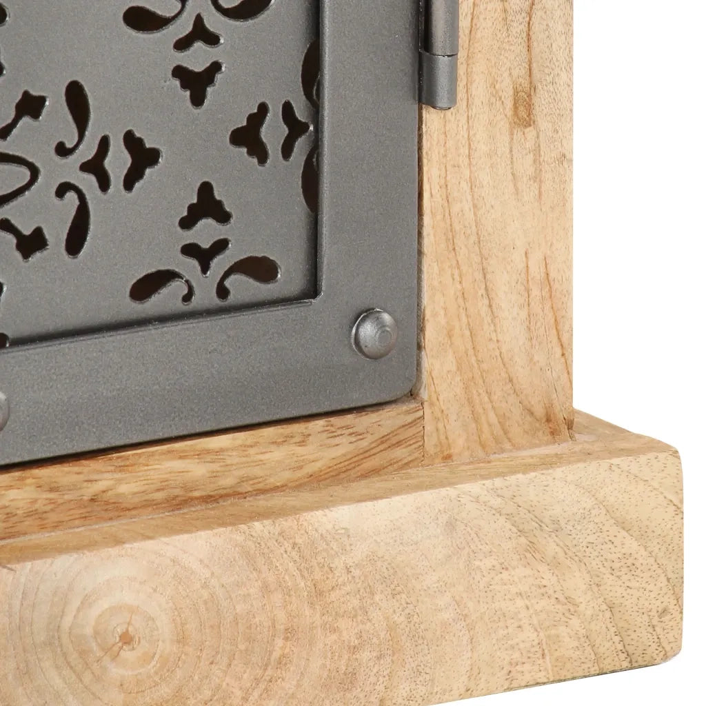 Credenza con Ante in Acciaio 60x35x75 cm in Massello di Mango 289094