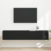 Mobile TV da parete 2 pcs Nero 78,5 x 31 x 29,5 cm
