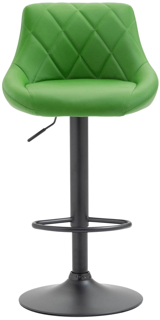 Sgabello Lazio in similpelle verde,nero