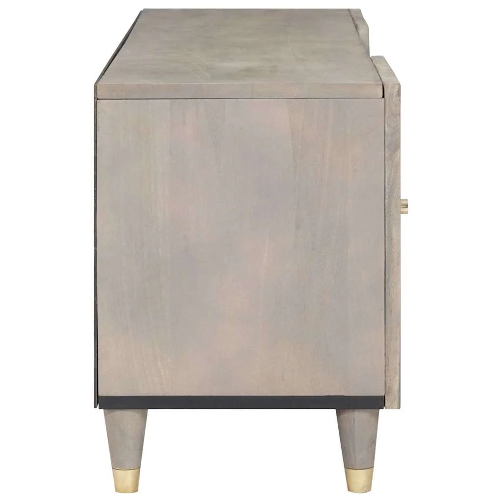 Mobile TV moderno e minimalista con pratico contenitore 105 x 33 x 46 cm in legno di mango grigio 02_0057882