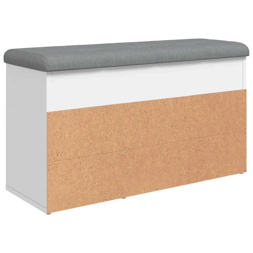Panca-Sgabello Scarpiera Bianca 82x32x45,5 cm in Legno Massello