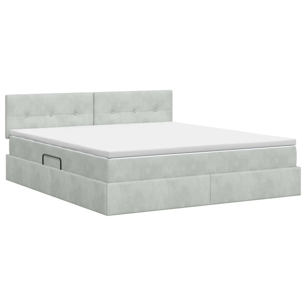 Letto con Contenitore Grigio Chiaro 180 x 200 cm Velluto 3458823
