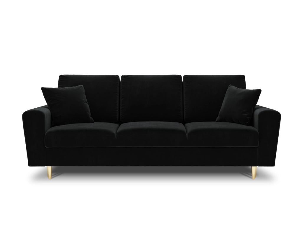 Cosmopolitan Design - Divano convertibile con contenitore "Kyoto" 3 posti in velluto nero 