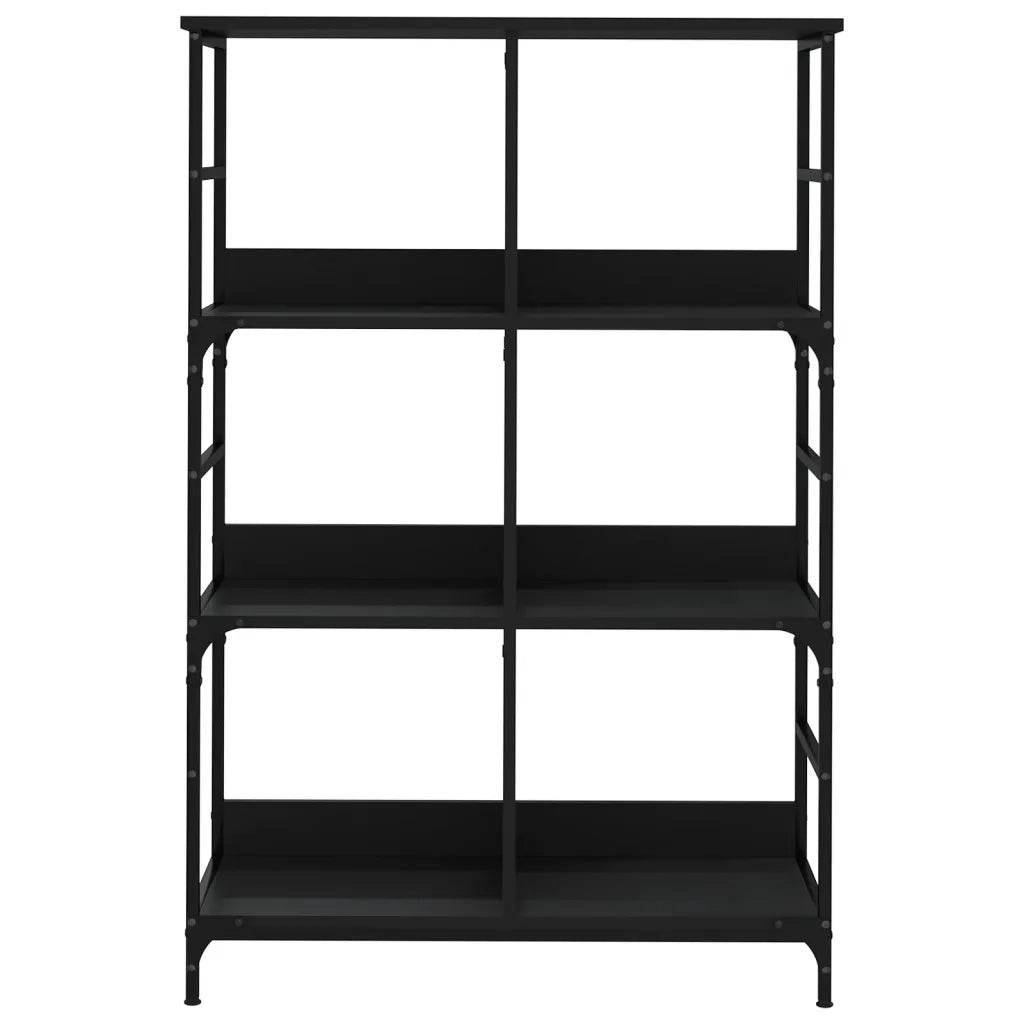 Libreria Nera 78,5x33x117,5 cm in Legno Multistrato