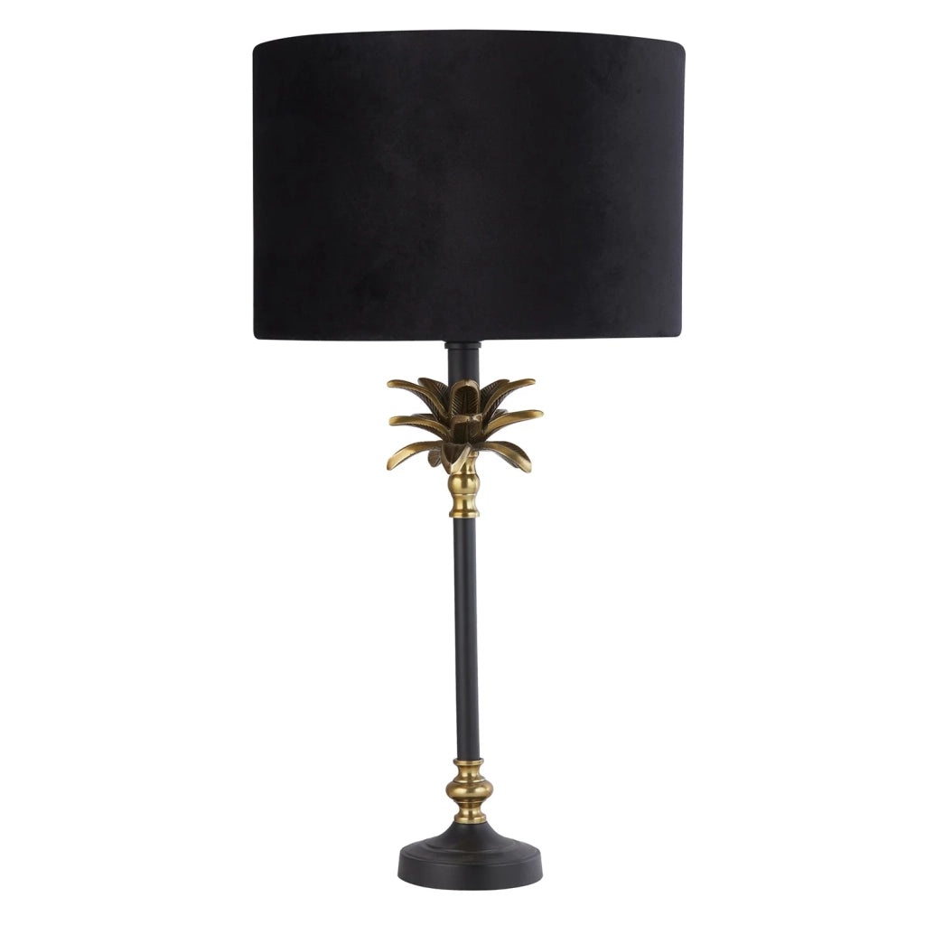 Lampada Da Scrivania Contemporanea Palma Metallo Ottone E Nero 1 Luce E27