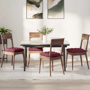 Cuscini per Seduta 4 pcs Rosso Vino 40 x 40 x 6 cm Tessuto 42015149