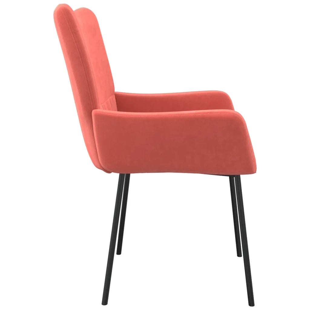 Sedie da Pranzo 2 pz Rosa in Velluto cod mxl 29667