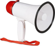 Megafono stadio con maniglia ripiegabile - 10 watt - Ole Ole suono - Rosso/ Bianco