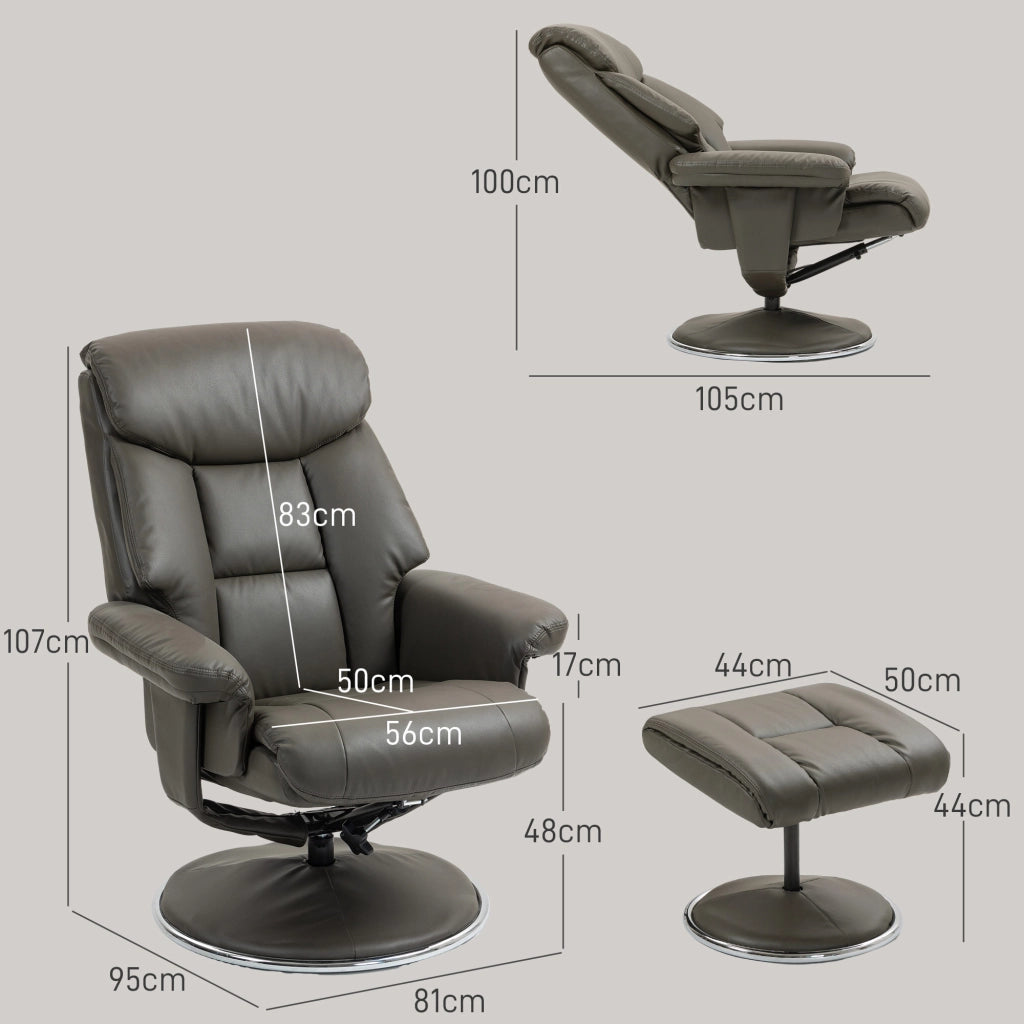 Poltrona Relax Reclinabile Massaggiante ¨C Zephmum ¨C Similpelle Grigio