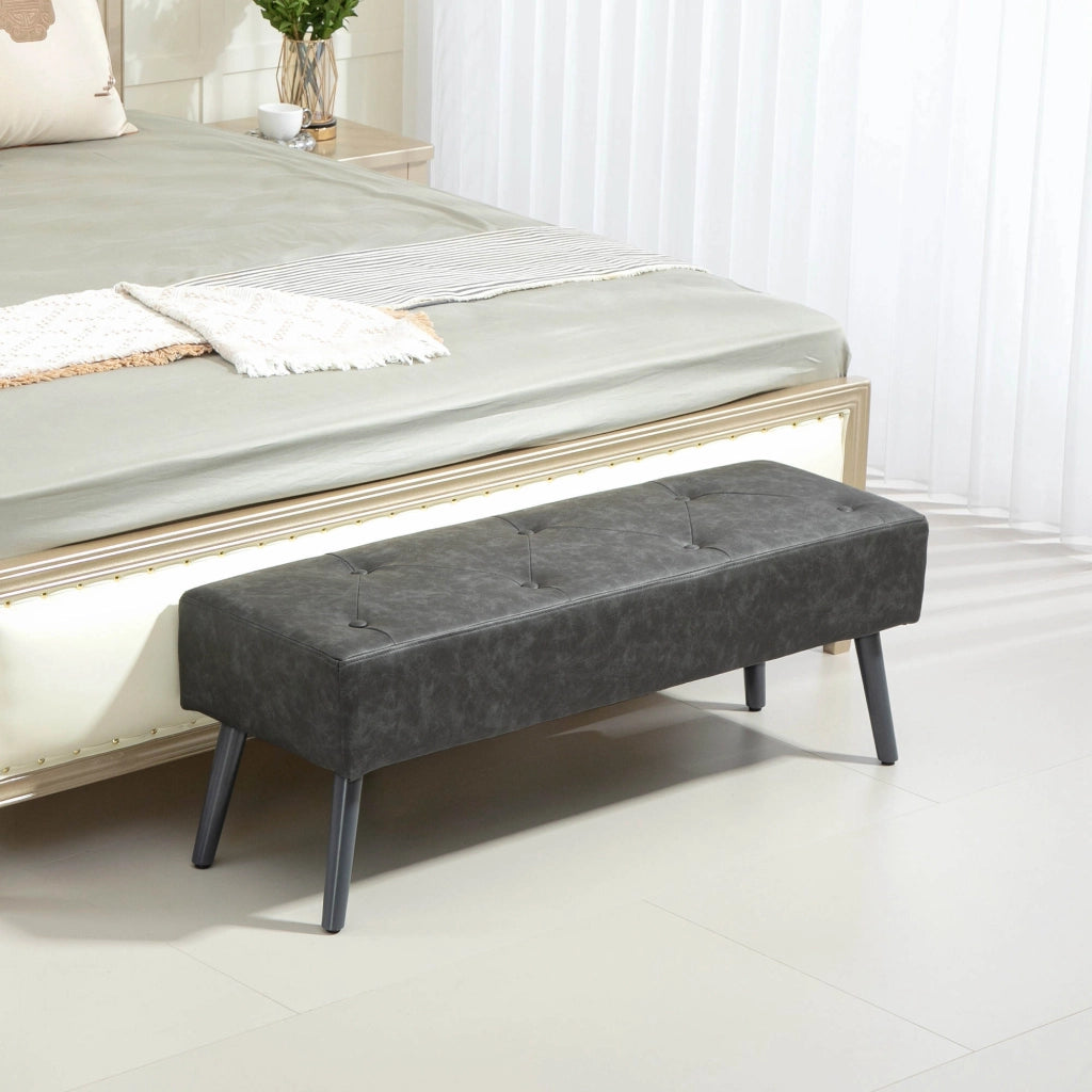Pouf Piede Letto Grigio ¨C Zephmum ¨C 114x38x42 cm