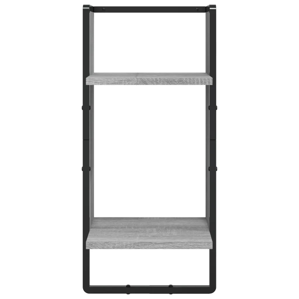vidaXL Set Mensole Parete con Aste 4pz Grigio Sonoma Legno Multistrato