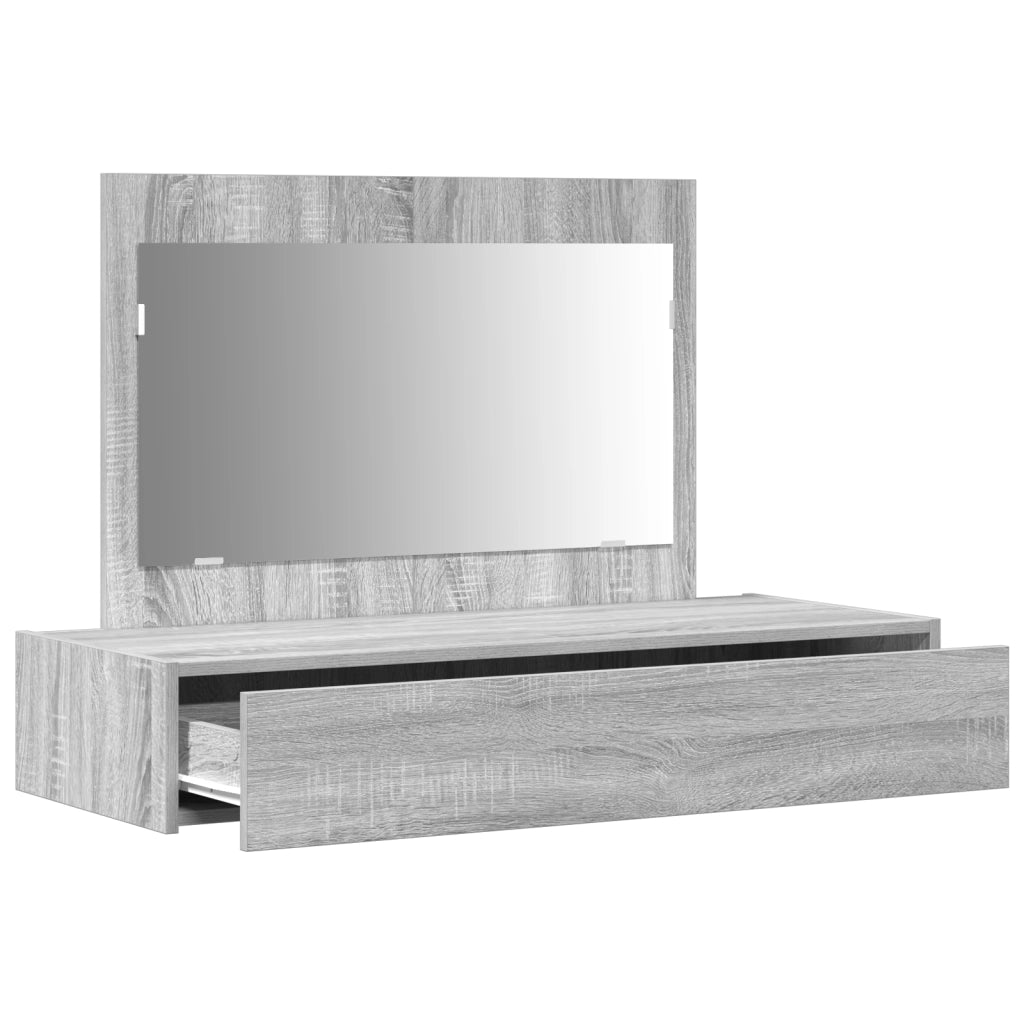 Tavolo da Toeletta Muro-Montato Grigio Sonoma 100x40x70 cm