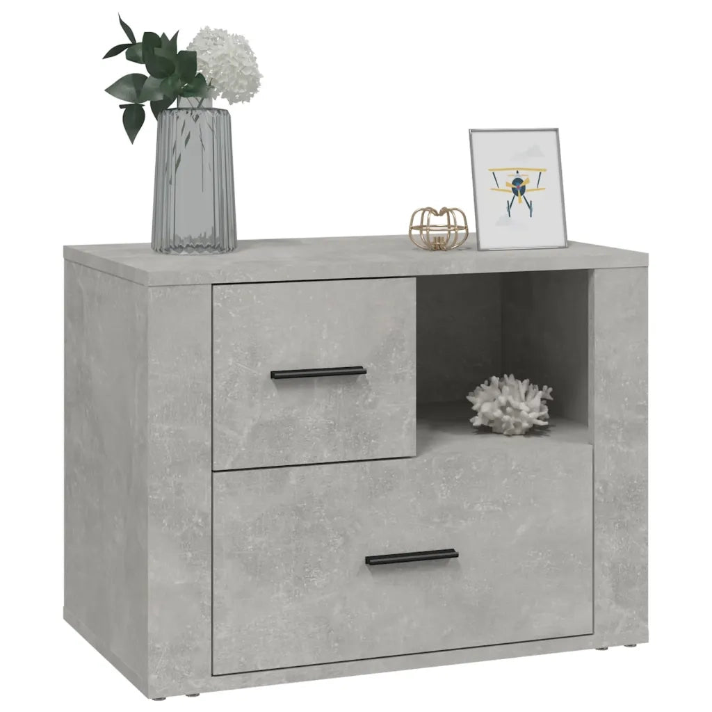 Comodino Grigio Cemento 60x36x45 cm in Legno Multistrato 816740