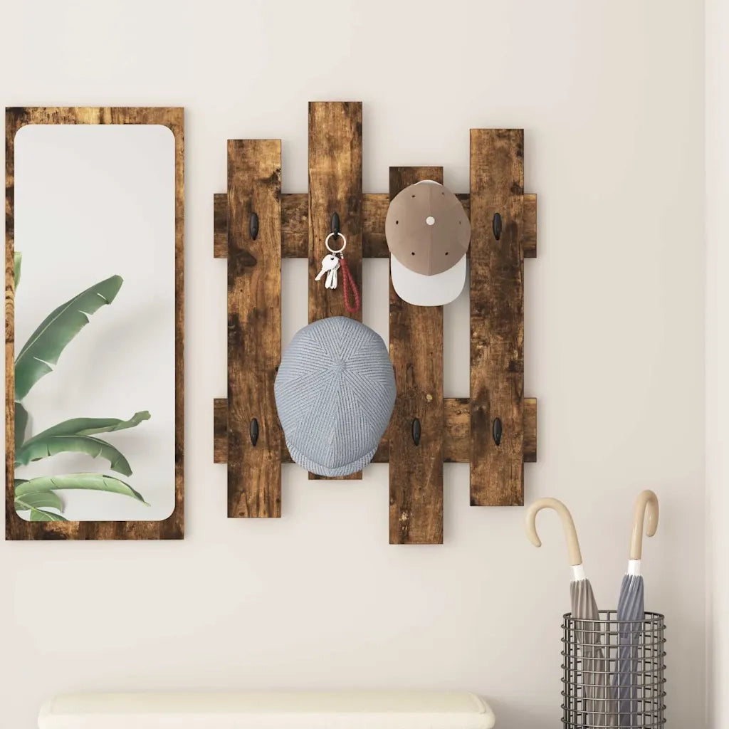 Appendiabiti a muro Rovere fumé 60 x 3 x 82 cm 874479