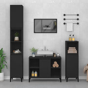 Mobile Lavabo Nero 80x33x60 cm in Legno Multistrato 821293