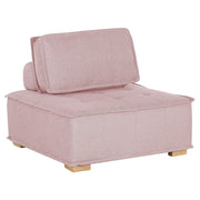 Sedile 1 posto con gambe in legno massello di poliestere rosa Sedile trapuntato Fodera per cuscino rimovibile