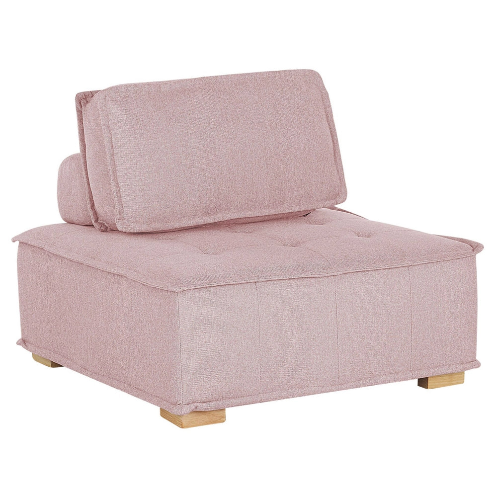 Sedile 1 posto con gambe in legno massello di poliestere rosa Sedile trapuntato Fodera per cuscino rimovibile