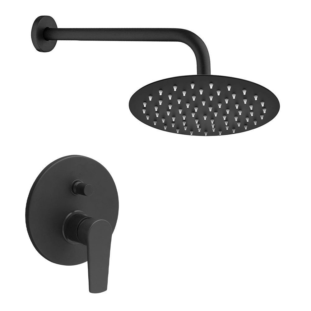 Set doccia con miscelatore Erika nero opaco braccio 35,5 cm e soffione 25 cm