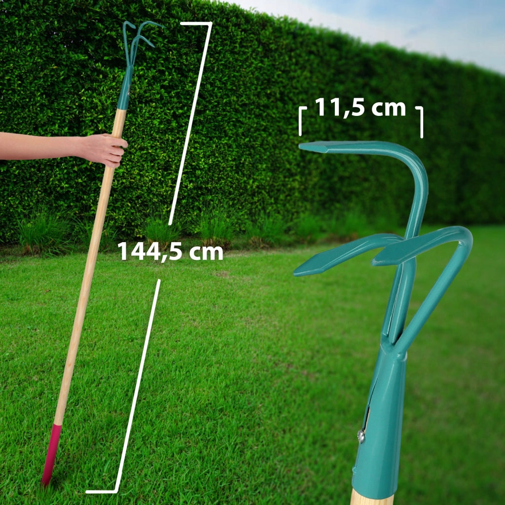 KADAX Coltivatore manuale per terreno, allentatore per giardino, 140 cm di terra, artigli robusti