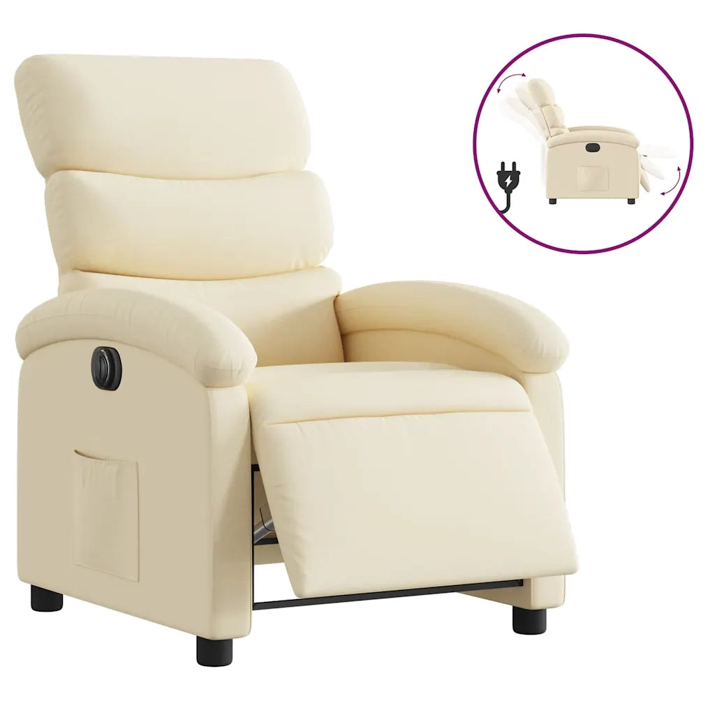 Poltrona Elettrica Reclinabile Crema in Tessutocod mxl 108867