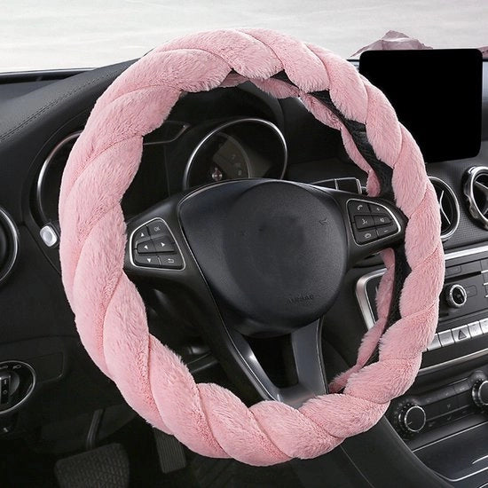 38cm - Cappuccio invernale per auto per signore, morbido e caldo, accessori auto carini Adatto a Jeep, camion, furgone, F150, universale, soffice, antiscivolo, rosa, grande formato