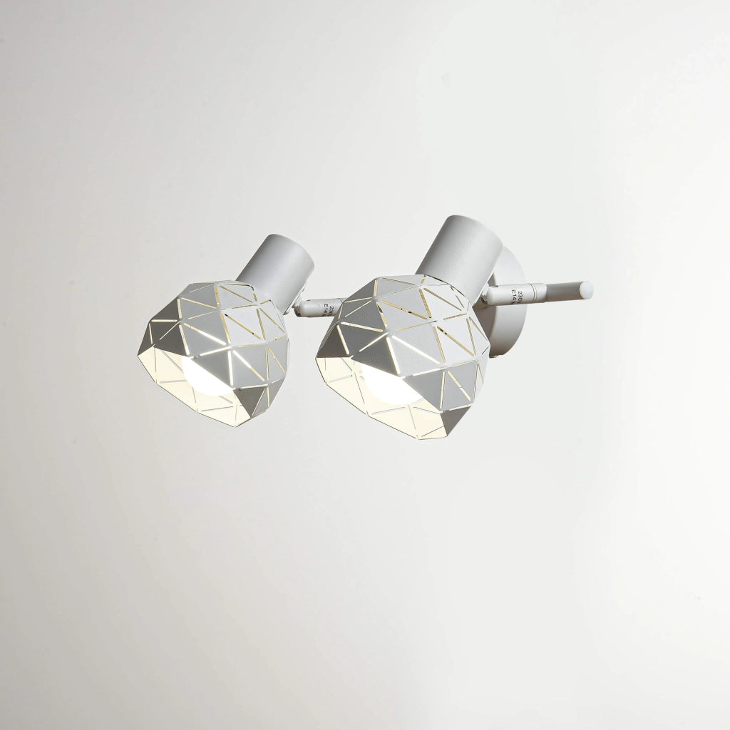 Faretto Reus 2 luci orientabile E14 bianco Light Prestige