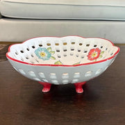 Decorativa grande scatola per frutta - 10 pollici scatola per frutta in ceramica per decorazione della cucina con 4 gambe Scatola per frutta