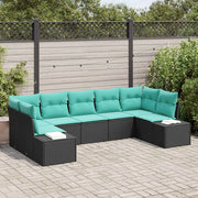 Set Divano da Giardino 7 pz Nero polyrattan 3347216