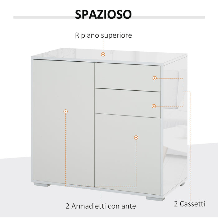 EASYCOMFORT  Mobiletto Armadietto Multiuso con Apertura a Pressione - Bianco
