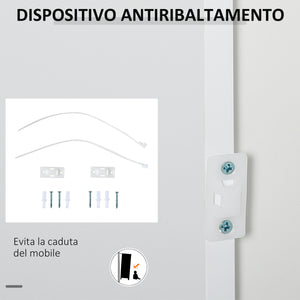 EASYCOMFORT  Mobiletto Armadietto Multiuso con Apertura a Pressione - Bianco