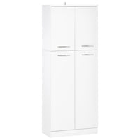Easycomfort Mobile Dispensa Multiuso con 2 Armadietti e Mensole Regolabili, MDF, 59x31x155cm, Bianco
