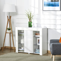 EASYCOMFORT  Credenza Moderna con Mensole in Vetro - Bianco