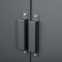 EASYCOMFORT  Mobiletto Multiuso a 2 Ante Stile Industriale, Armadietto Metallico per Casa e Garage - Grigio