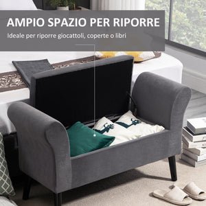 EASYCOMFORT  Panca Contenitore Imbottita per Camera da Letto e Ingresso Panca Fondo Letto - Grigio