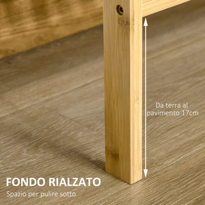 EASYCOMFORT  Mobile Multiuso 3 Livelli Salvaspazio in Bambù per Bagno e Salotto, 62x33x80cm