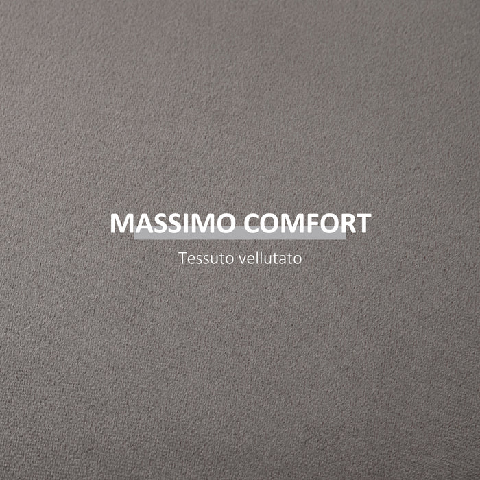 EASYCOMFORT  Pouf Contenitore in Velluto 2 in 1 Convertibile in Tavolino da Caffè, Ø44x47.5cm, Grigio