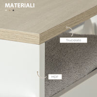 EASYCOMFORT  Carrello Bagno Salvaspazio a 3 Ripiani con Rotelle e Maniglia in Legno, 48x15x80cm, Bianco